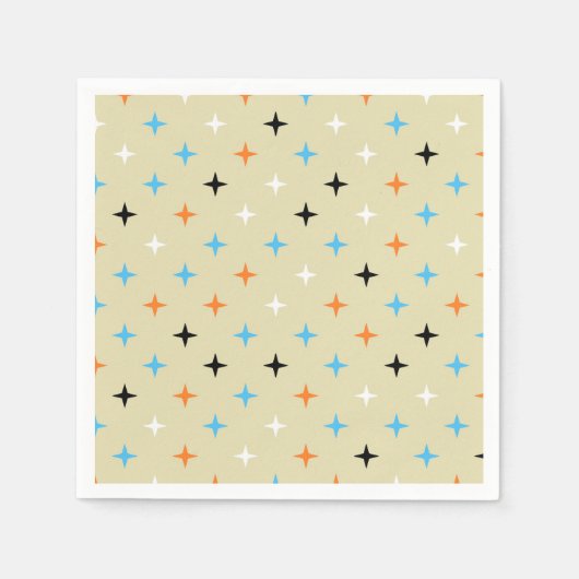 Midden-eeuwse moderne Retro Starburst Patroon Servet (Voorkant)