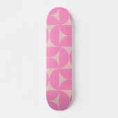 Midden-eeuwse moderne, roze preppy patroon persoonlijk skateboard (Voorkant)