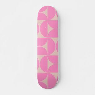 Midden-eeuwse moderne, roze preppy patroon persoonlijk skateboard