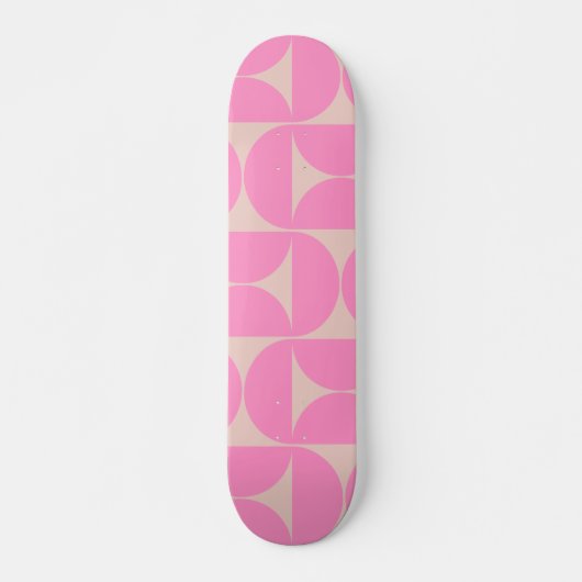 Midden-eeuwse moderne, roze preppy patroon persoonlijk skateboard (Voorkant)