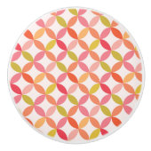 Midden-eeuwse moderne roze rode sinaasappel cirkel keramische knop (Voorkant)