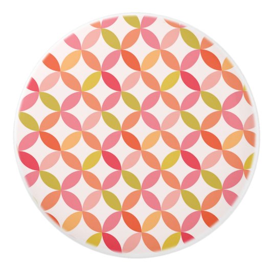 Midden-eeuwse moderne roze rode sinaasappel cirkel keramische knop (Voorkant)