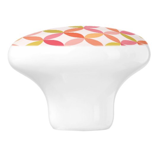 Midden-eeuwse moderne roze rode sinaasappel cirkel keramische knop (Zijkant)