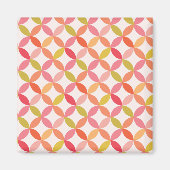 Midden-eeuwse moderne roze rode sinaasappel cirkel magneet (Voorkant)