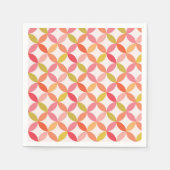 Midden-eeuwse moderne roze rode sinaasappel cirkel servet (Voorkant)