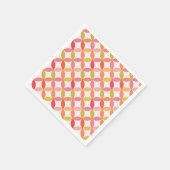 Midden-eeuwse moderne roze rode sinaasappel cirkel servet (Hoek)