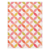 Midden-eeuwse moderne roze rode sinaasappel cirkel tafelkleed (Voorkant)