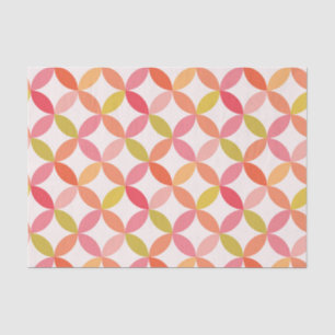 Midden-eeuwse moderne roze rode sinaasappel cirkel tissuepapier