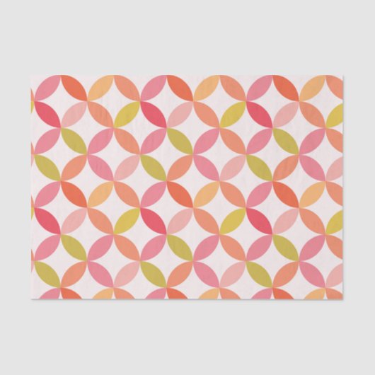 Midden-eeuwse moderne roze rode sinaasappel cirkel tissuepapier (Voorkant)