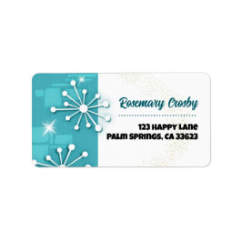 Midden-eeuwse moderne Sputnik-retouradreslabels Etiket