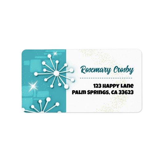 Midden-eeuwse moderne Sputnik-retouradreslabels Etiket (Voorkant)