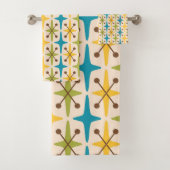 Midden-eeuwse moderne Starburst Patroon Bad Handdoek (Insitu)