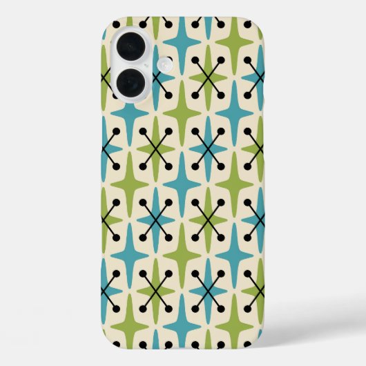 Midden-eeuwse moderne Starburst Patroon Case-Mate iPhone Case (Achterkant)