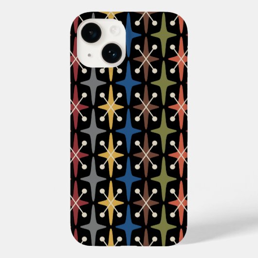 Midden-eeuwse moderne Starburst Patroon Case-Mate iPhone Case (Achterkant)