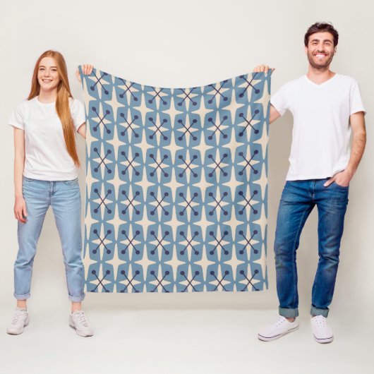Midden-eeuwse moderne Starburst Patroon Fleece Deken (In situ)