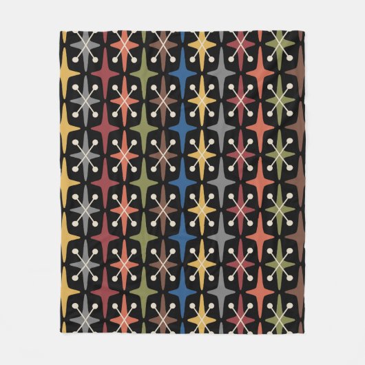 Midden-eeuwse moderne Starburst Patroon Fleece Deken (Voorkant)