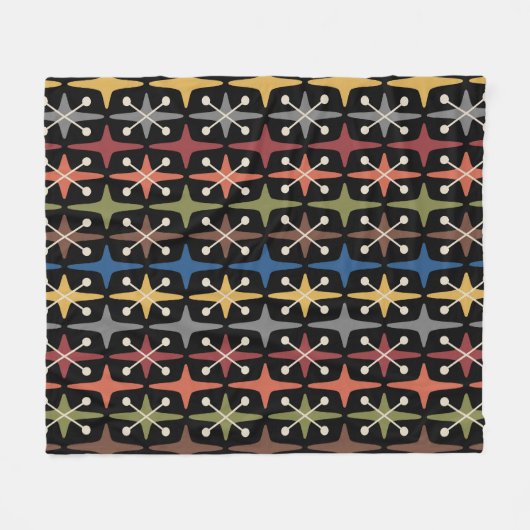 Midden-eeuwse moderne Starburst Patroon Fleece Deken (Voorkant (Horizontaal))