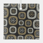 Midden-eeuwse moderne Starburst Patroon Glas Ornament (Voorkant)