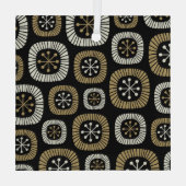 Midden-eeuwse moderne Starburst Patroon Glas Ornament (Achterkant)