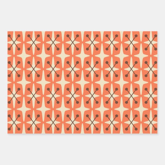 Midden-eeuwse moderne Starburst Patroon Inpakpapier Vel (Voorkant 2)