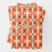 Midden-eeuwse moderne Starburst Patroon Inpakpapier Vel (In situ)