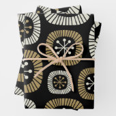 Midden-eeuwse moderne Starburst Patroon Inpakpapier Vel (In situ)