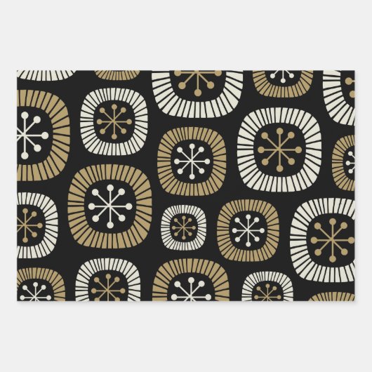 Midden-eeuwse moderne Starburst Patroon Inpakpapier Vel (Voorkant)