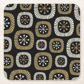 Midden-eeuwse moderne Starburst Patroon Kartonnen Onderzetters (Voorkant)