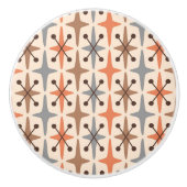 Midden-eeuwse moderne Starburst Patroon Keramische Knop (Voorkant)