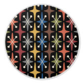 Midden-eeuwse moderne Starburst Patroon Keramische Knop (Voorkant)