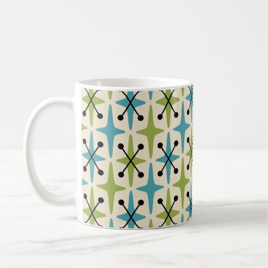 Midden-eeuwse moderne Starburst Patroon Koffiemok (Links)