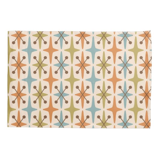 Midden-eeuwse moderne Starburst Patroon Kussensloop (Achterkant-Links)