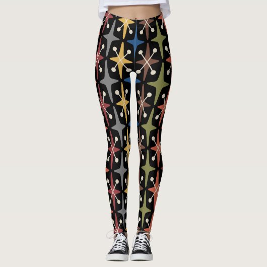 Midden-eeuwse moderne Starburst Patroon Leggings (Voorkant)