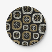 Midden-eeuwse moderne Starburst Patroon Papieren Bordje (Voorkant)