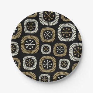 Midden-eeuwse moderne Starburst Patroon Papieren Bordje