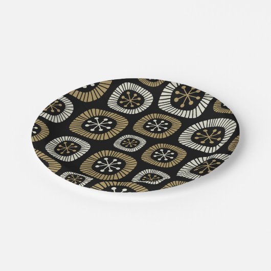 Midden-eeuwse moderne Starburst Patroon Papieren Bordje (Gekanteld)