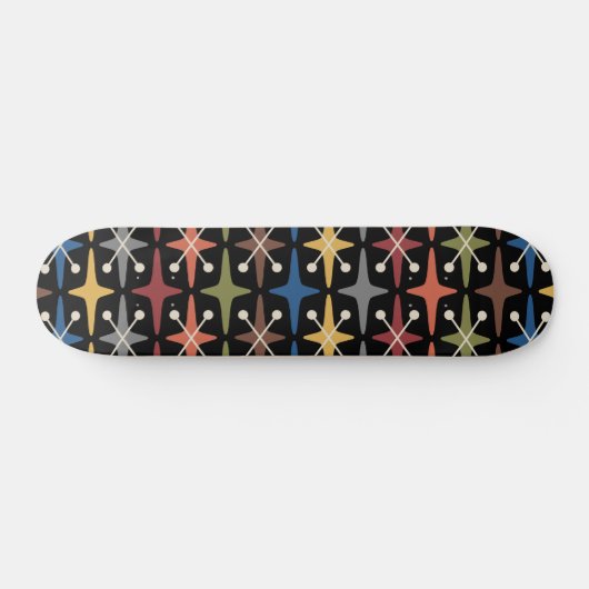 Midden-eeuwse moderne Starburst Patroon Persoonlijk Skateboard (Horizontaal)