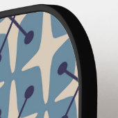 Midden-eeuwse moderne Starburst Patroon Pickleball Paddle (Links Detail)