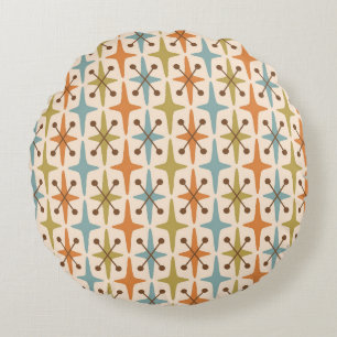 Midden-eeuwse moderne Starburst Patroon Rond Kussen