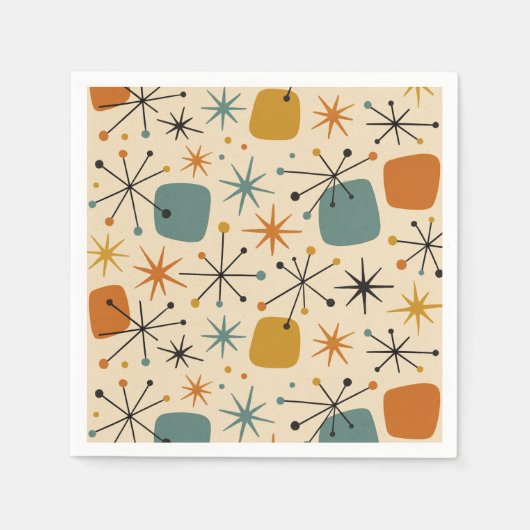 Midden-eeuwse moderne Starburst Patroon Servet (Voorkant)