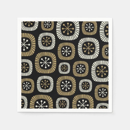 Midden-eeuwse moderne Starburst Patroon Servet (Voorkant)