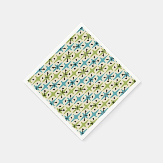 Midden-eeuwse moderne Starburst Patroon Servet (Hoek)