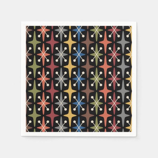 Midden-eeuwse moderne Starburst Patroon Servet (Voorkant)