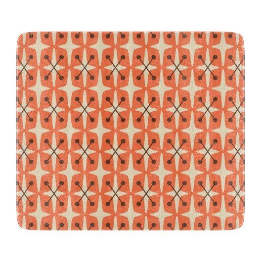 Midden-eeuwse moderne Starburst Patroon Snijplank (Voorkant)