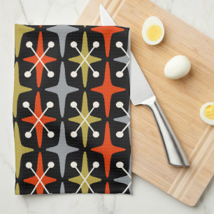 Midden-eeuwse moderne Starburst Patroon Theedoek