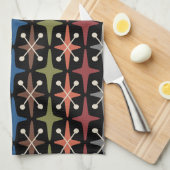 Midden-eeuwse moderne Starburst Patroon Theedoek (Quarter Fold)