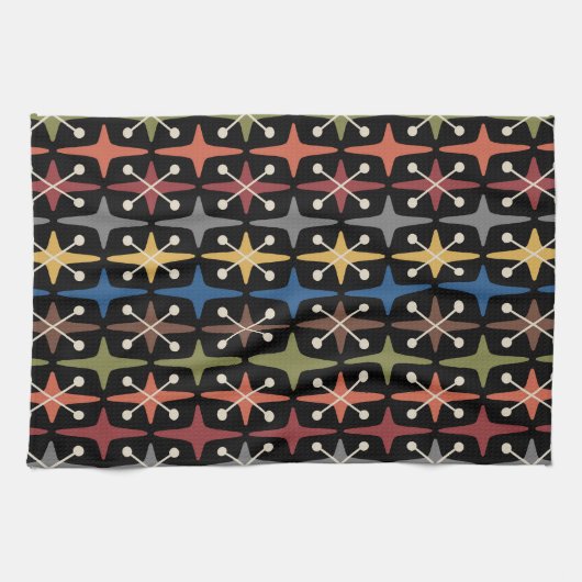 Midden-eeuwse moderne Starburst Patroon Theedoek (Horizontaal)