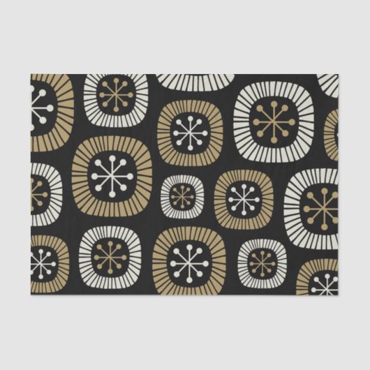 Midden-eeuwse moderne Starburst Patroon Tissuepapier (Voorkant)