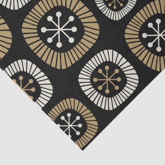 Midden-eeuwse moderne Starburst Patroon Tissuepapier (Detail)