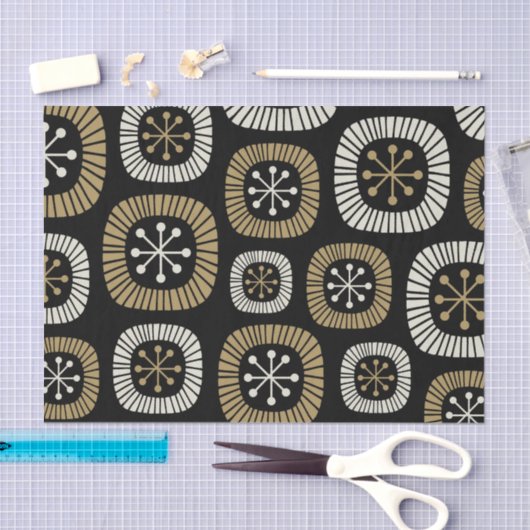 Midden-eeuwse moderne Starburst Patroon Tissuepapier (Craft)